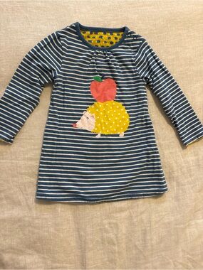 Baby Boden Hedgehog Long Sleeve Reversible Dress